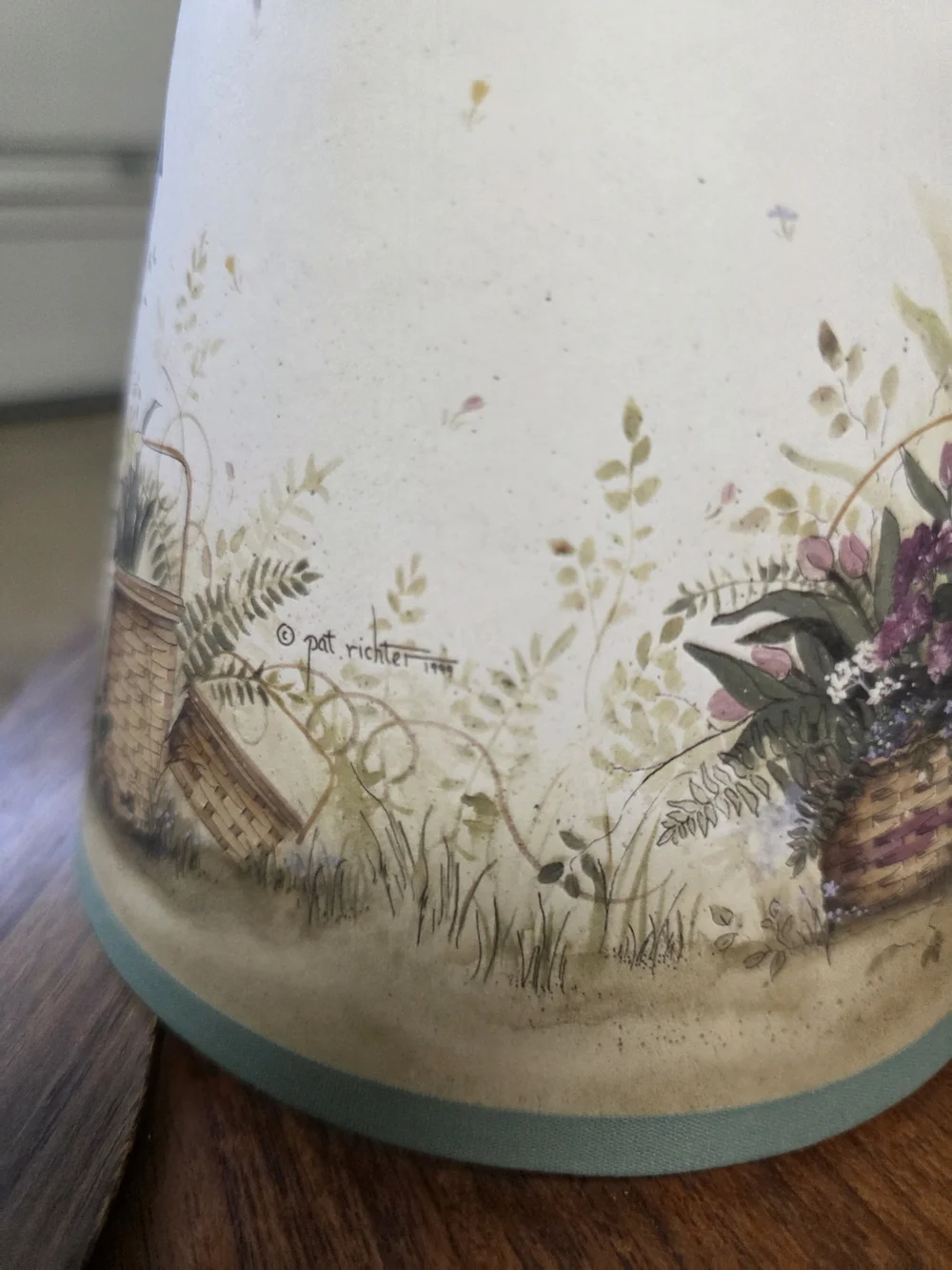 Longaberger Vintage-Style Lamp Shade Set in Teal and Burgundy